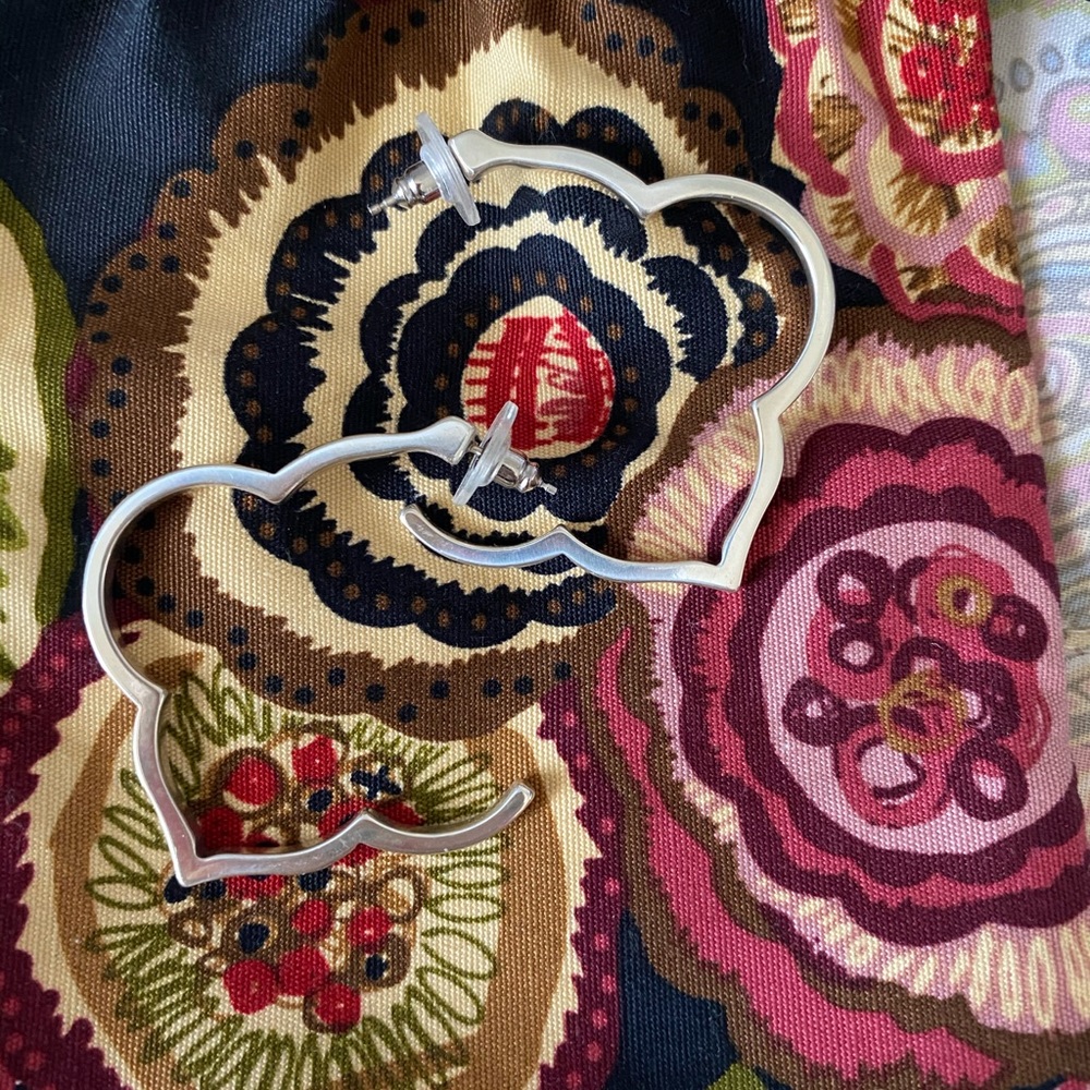 Brighton dangle silver and rhinestone earrings